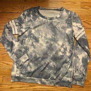 Nursing Top Blue and White Tie-Dye